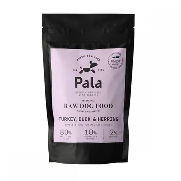 Pala Air Dried Turkey, Duck & Herring (100 g), ett komplett frystorkat hundfoder av högkvalitativa naturliga ingredienser