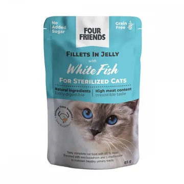 Four Friends Cat Sterilized Fish Jelly 85 g: A Nutritious Treat for Your Furry Friend