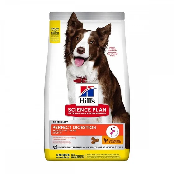 Hill's Science Plan Dog Adult 1+ Medium Perfect Digestion Chicken & Brown Rice 14 kg