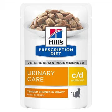 Hill's Prescription Diet Feline c/d Urinary Care kyckling 12x85 g: Motverka och lös upp njurstenar
