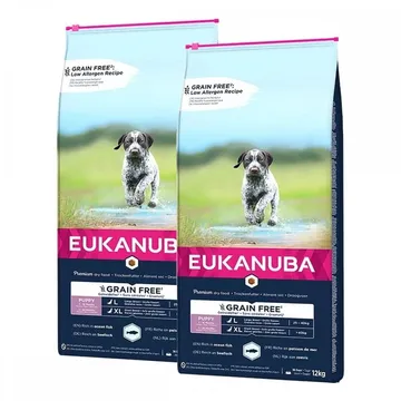 Eukanuba Puppy Grain Free Large & Extra Large Breed Ocean Fish, 2 förpackningar, 12 kg