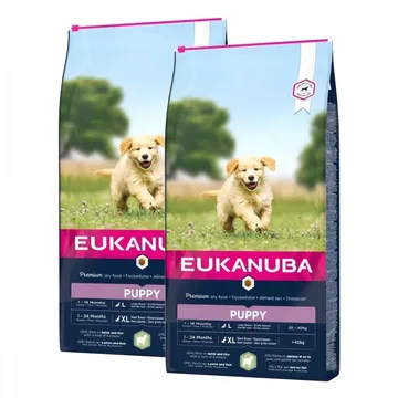 Eukanuba Puppy Large Breed: 2 x 12 KG Lamm & Ris, Stora Valparnas Foderfavorit