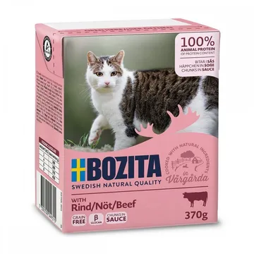 Bozita Bitar i Sås Nötkött 370 g: Premium Kattmat med Kvalitetsråvaror