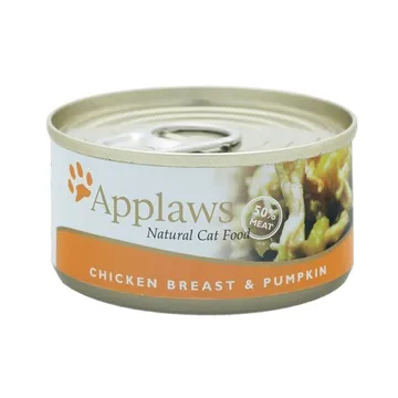 Njut av den naturliga smaken av Applaws Chicken Breast&Pumpkin i din katts skål!