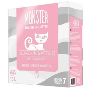 Monster Kattsand Long Hair & Kittens Scented 10 l: En optimal lösning för långhåriga katter och kattungar