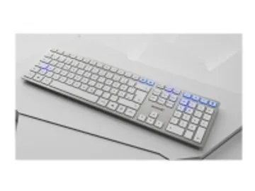 CHERRY DW 9100 SLIM - Sats med tangentbord och mus - trådlös - 2.4 GHz, Bluetooth 4.2 - AZERTY - fransk - vit, silver