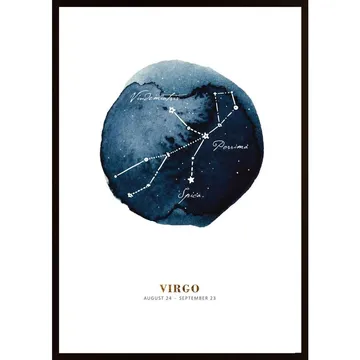 Zodiac Jungfrau Poster: Illustrerad av Alina Buffiere