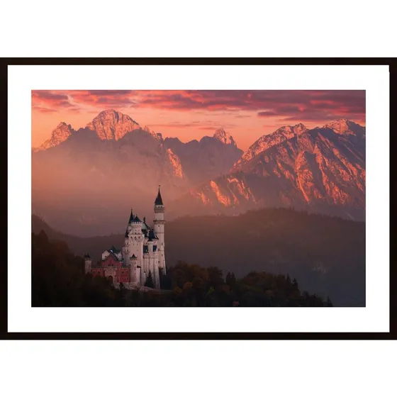 Red Morning Above The Castle Poster