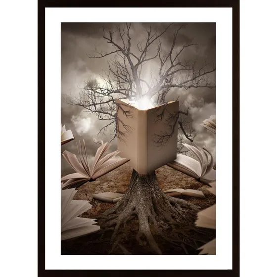 Old Tree Reading Story Book Poster