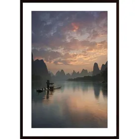 Li River Sunrise Poster