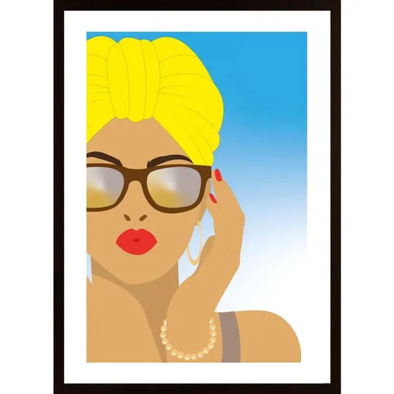 Lady With Sunglasses Poster