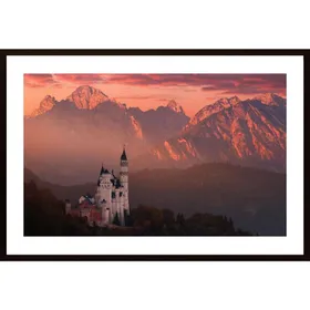 Red Morning Above The Castle Poster