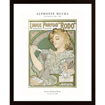 Lance Parfum Rodo Poster: En Reproduktion av Alphonse Muchas Mästerverk