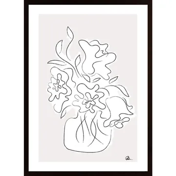 Flower Bouquet Grey Poster: En Vacker Prydnad för Ditt Hem