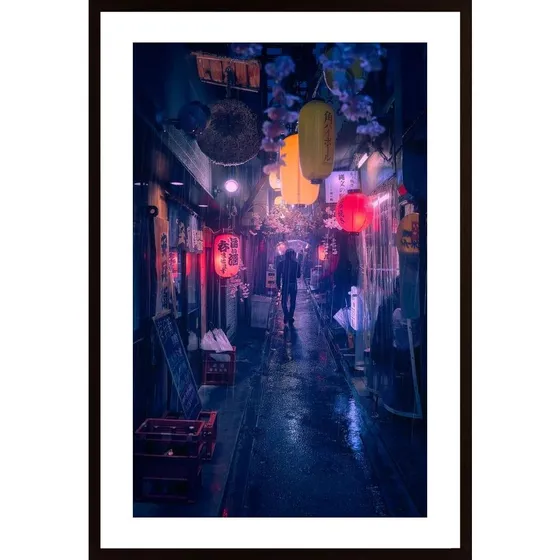 Tokyo Blue Rain Poster