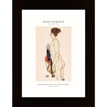 Schiele - Nude Woman Postern &auml;r ett stilrent inslag i ditt hem