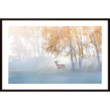 Elk Lost In Mist Poster