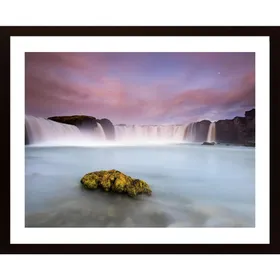 Godafoss And The Moon Poster