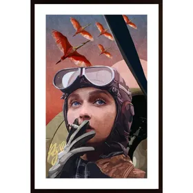 Vintage Female Pilot Poster
