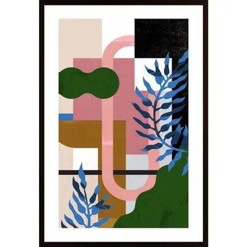 Fern Poster: En Modern Dekoration med Geometri och Botanik
