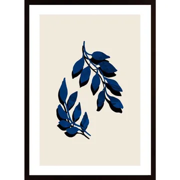 Blue Twig Brush Poster: Abstrakt konst för ditt hem