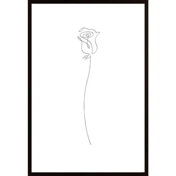 Rose Poster: Ett färggrant konsttryck med botaniska motiv