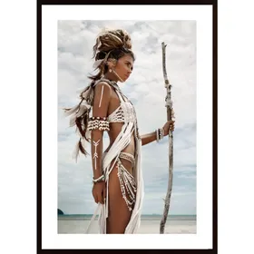 Woman At Beach Poster