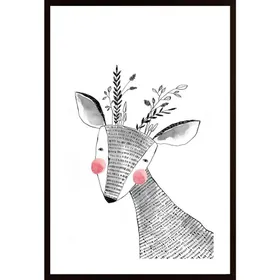 Floral Deer Poster