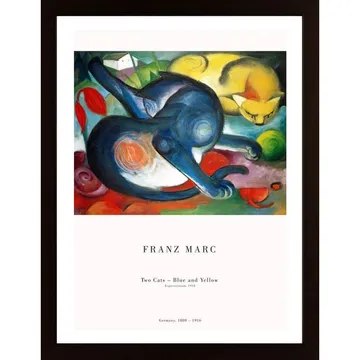 Two Cats Poster: Breathtaking Expressionism by Franz Marc