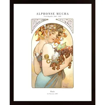Fruit Poster - Konstverk av Alfons Mucha i Art Nouveau-stil