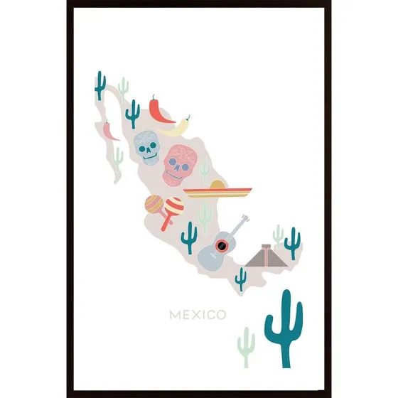 Mexico Map No 1 Poster