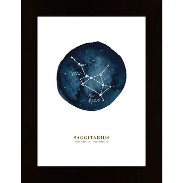 Fängslande Skytten Affisch: En Astrologisk Konst som Beskriver Stjärntecknet