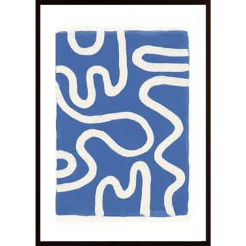 Leticia Blue Poster | En Abstrakt Målning i Blått