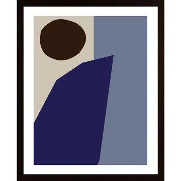 Color Blocks 02 Blue - En abstrakt affisch med djup och dimension