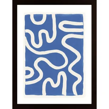 Leticia Blue Poster: En Minimalistisk Blandning av Beige och Blått