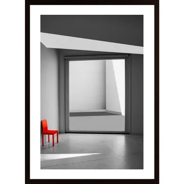 Njut av Abstrakt Behållning Med The Red Chair Poster