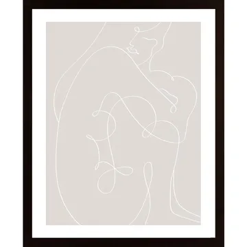 Woman Lines White Poster: Stilren Inredning För Ditt Hem