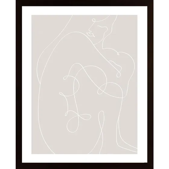 Woman Lines White Poster