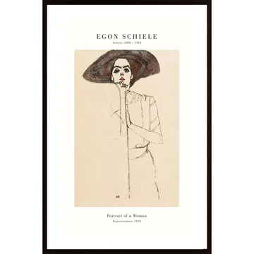 Schiele- Portrait Poster: Utforska Ett Mästerverk Av Expressionism