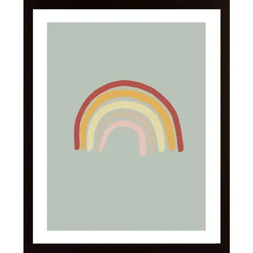 Rainbow Green Poster: Delikat abstrakt konst för ett modernt hem