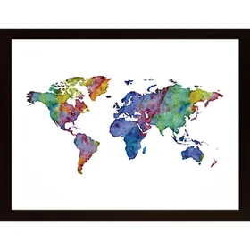 Watercolor World Map Poster