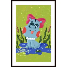 Cute Hippo Poster
