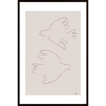 Two Doves Poster: Konst som andas frid och harmoni