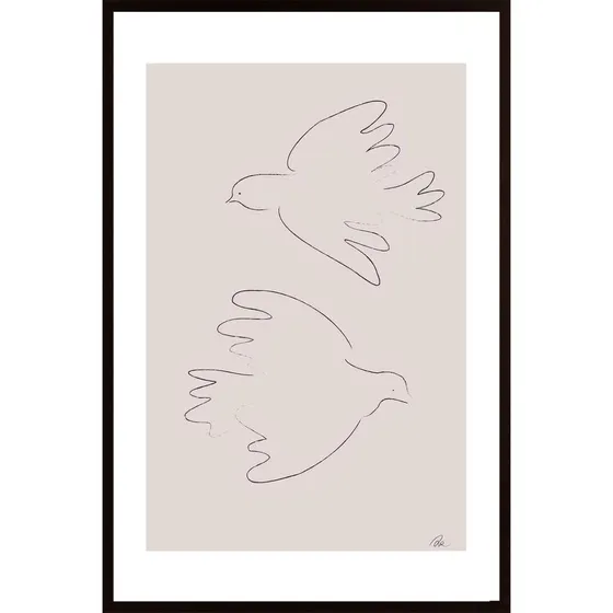 Two Doves Poster