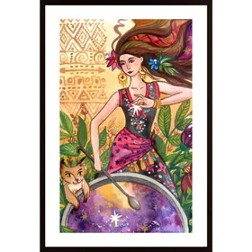 Woman With Cauldron Poster
