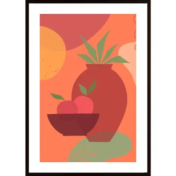 Warm Still Life With Vase And Plant A Poster