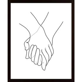 Holding Hands Lines Poster