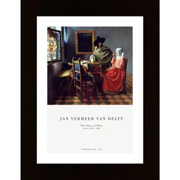 Glass av vin - målning - Jan Vermeer van Delft - Poster