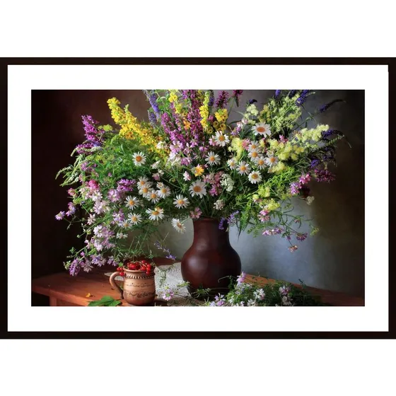 Still Life With Wildflowers And Berries Poster