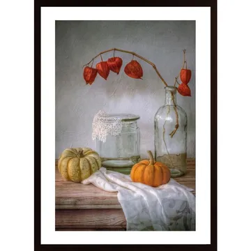 Still Life With Physalis And Pumpkin Poster